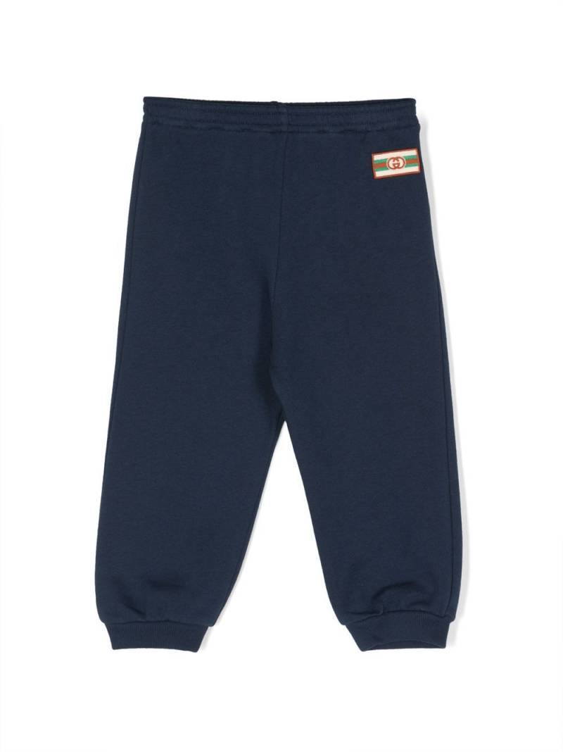 Gucci Kids logo-patch cotton track pants - Blue von Gucci Kids