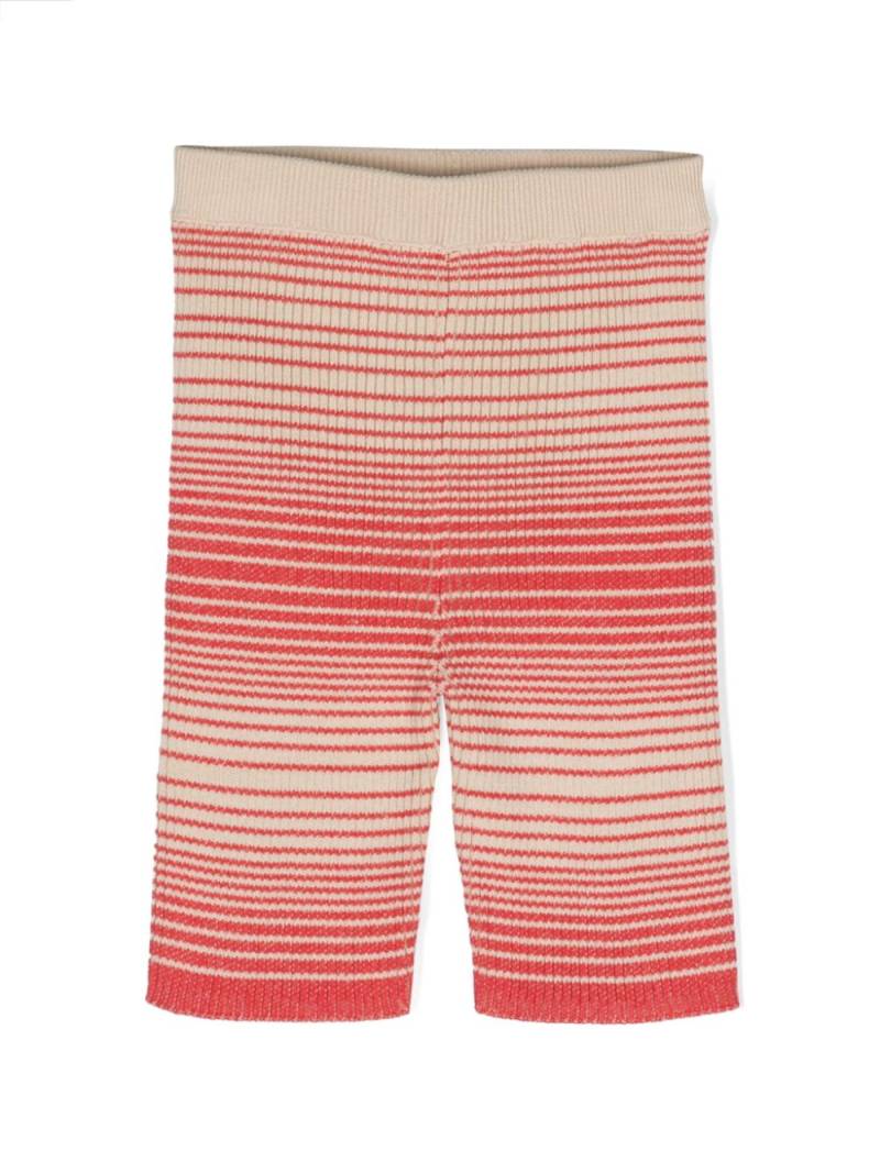 Gucci Kids logo-patch striped ribbed shorts - Neutrals von Gucci Kids