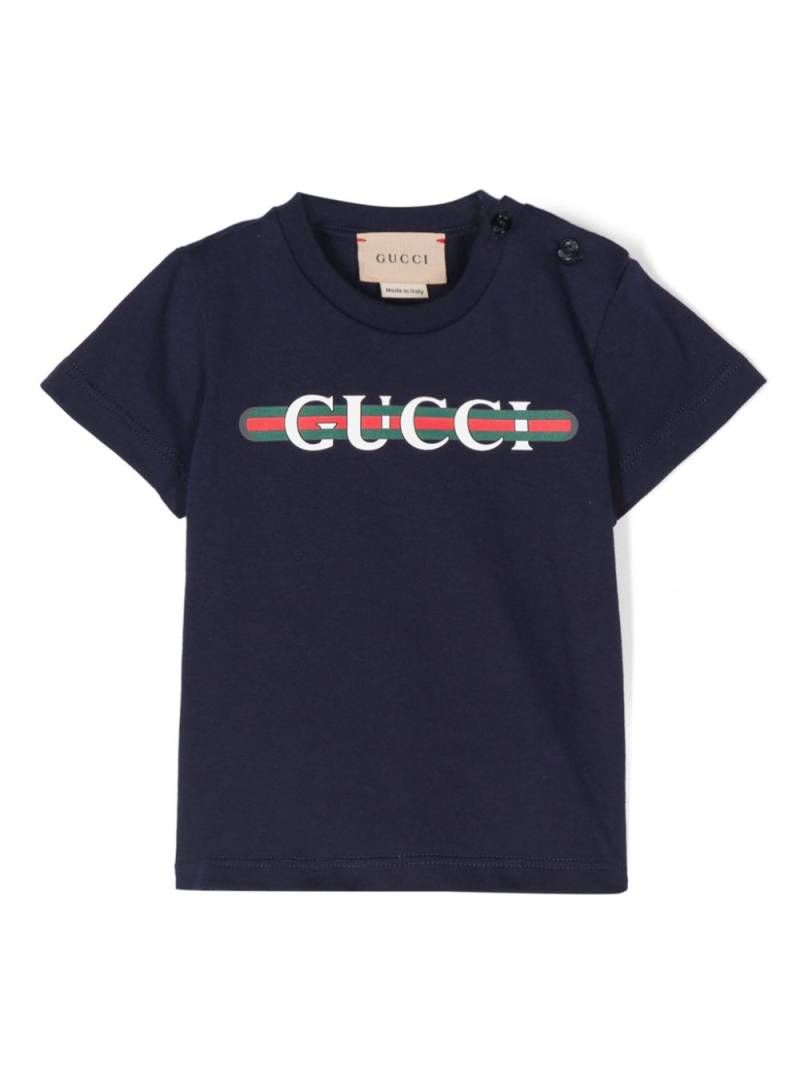 Gucci Kids logo-print cotton T-shirt - Blue von Gucci Kids