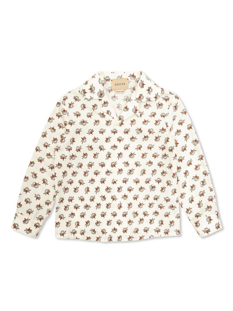 Gucci Kids printed cotton shirt - White von Gucci Kids