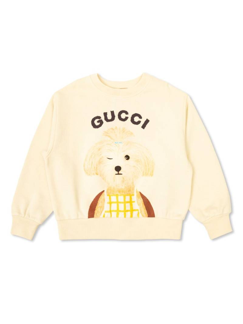 Gucci Kids printed cotton sweatshirt - Neutrals von Gucci Kids