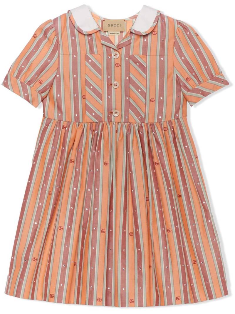 Gucci Kids striped Oxford cotton dress - Orange von Gucci Kids