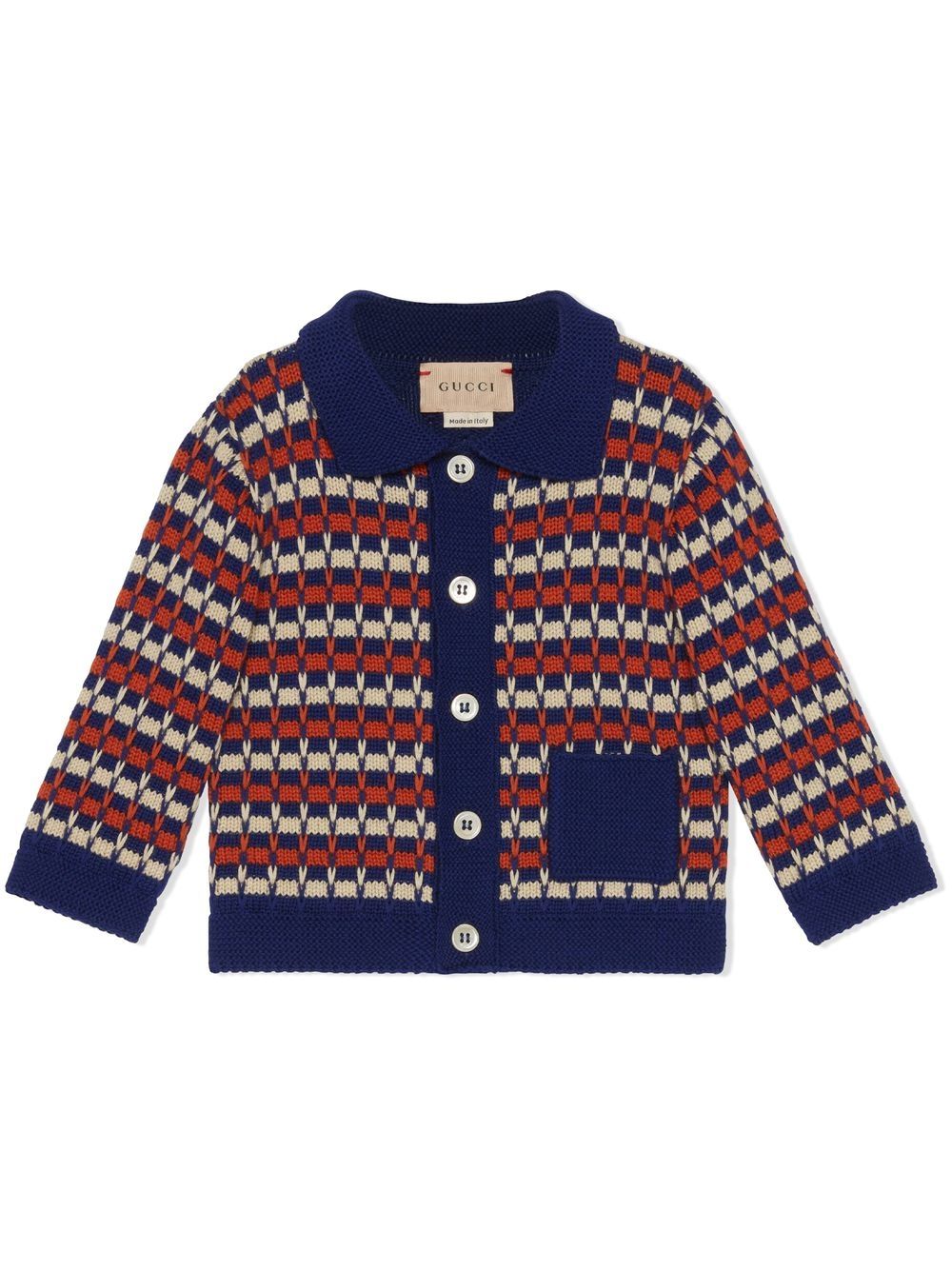 Gucci Kids striped tuck-stitch cardigan - Blue von Gucci Kids