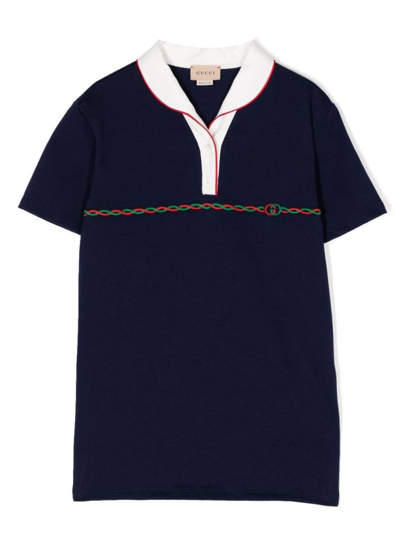 Gucci Kids torchon cotton polo shirt - Blue von Gucci Kids