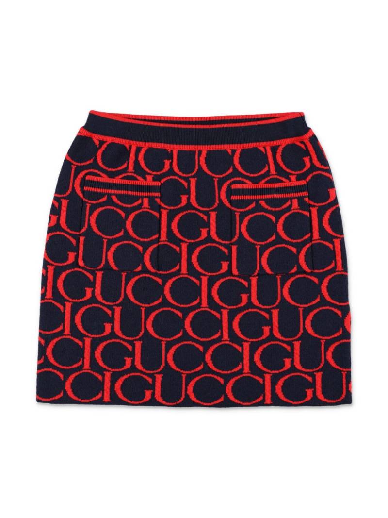 Gucci Kids wool-jacquard skirt - Blue von Gucci Kids