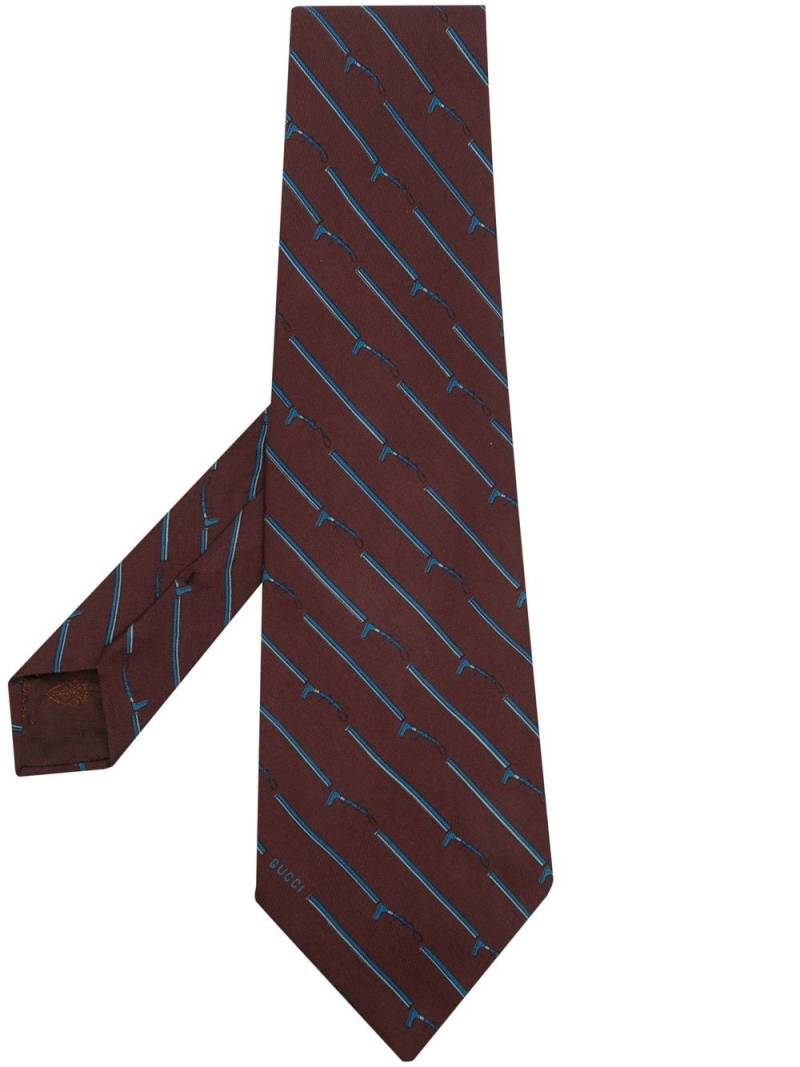 Gucci Pre-Owned 1970s graphic-print silk tie - Brown von Gucci Pre-Owned