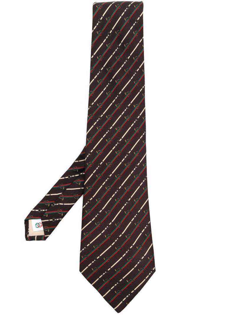 Gucci Pre-Owned 1980s graphic-print silk tie - Brown von Gucci Pre-Owned