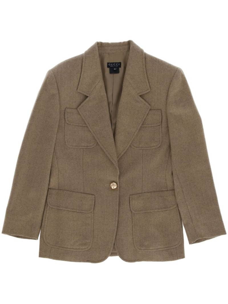 Gucci Pre-Owned 1980s wool single-breasted blazer - Neutrals von Gucci Pre-Owned