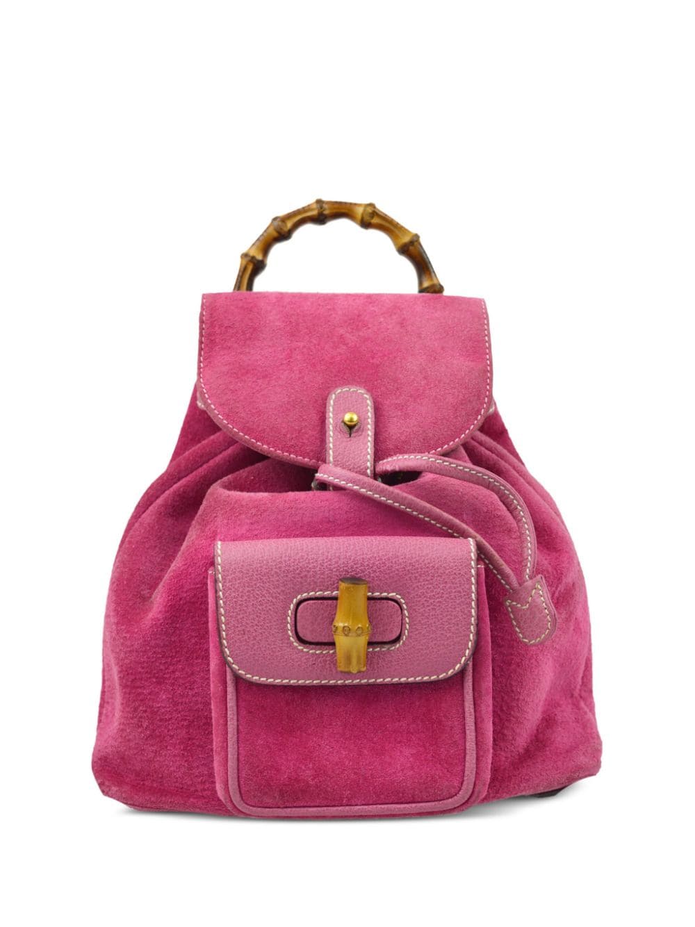 Gucci Pre-Owned 1990-2000s Bamboo suede backpack - Pink von Gucci Pre-Owned