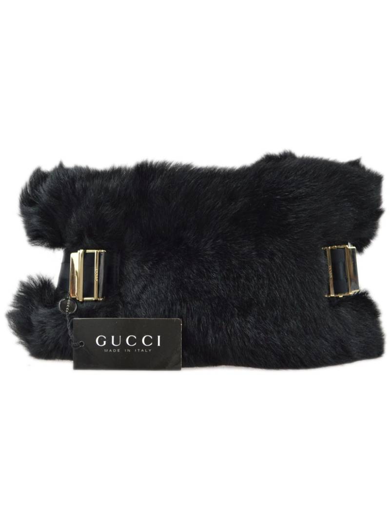 Gucci Pre-Owned 1990-2000s buckled shearling stole - Black von Gucci Pre-Owned