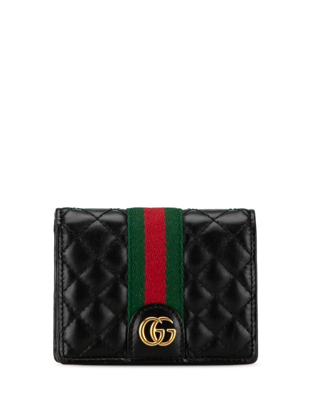 Gucci Pre-Owned 2000-2015 Double G Web Trapuntata Compact Wallet small wallets - Black von Gucci Pre-Owned