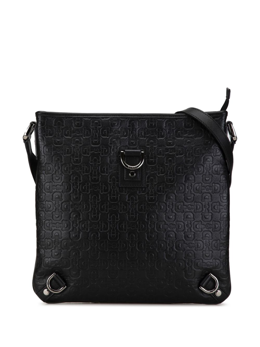 Gucci Pre-Owned 2000-2015 Embossed Leather Abbey D-Ring Horsebit crossbody bag - Black von Gucci Pre-Owned