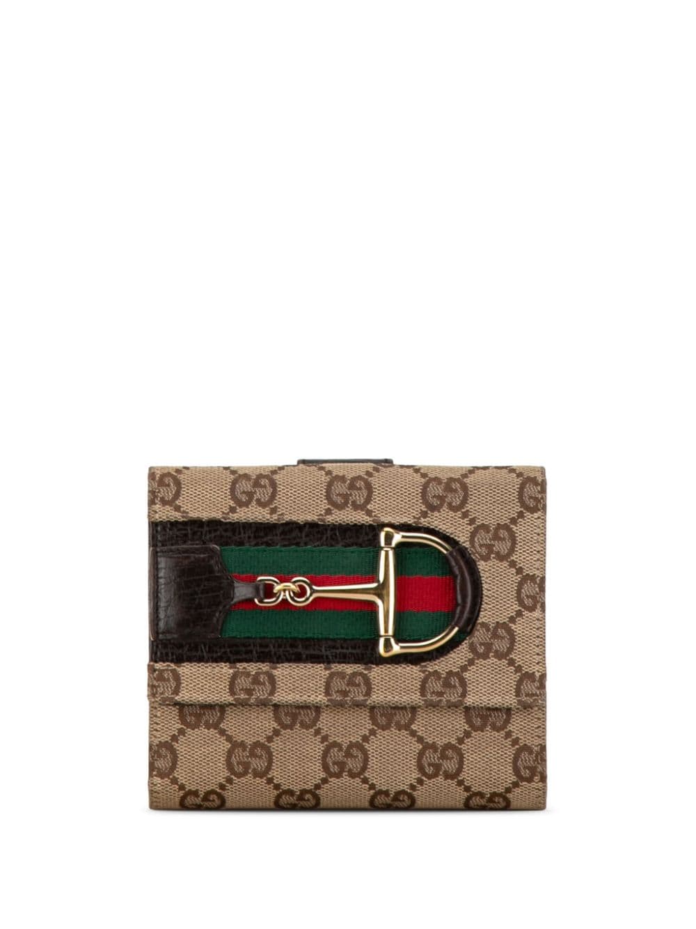 Gucci Pre-Owned 2000-2015 GG Canvas Web Hasler Wallet small wallets - Brown von Gucci Pre-Owned