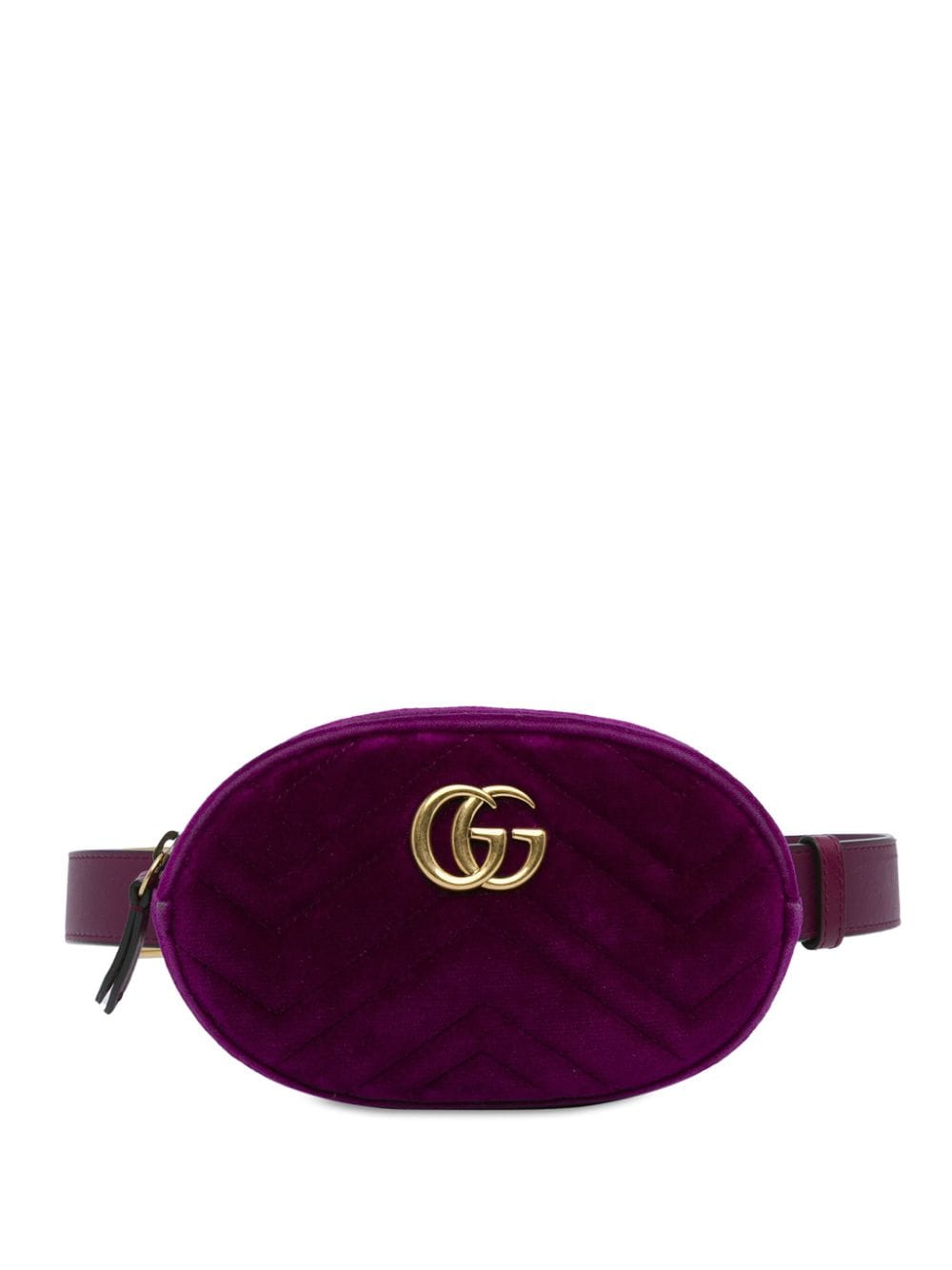 Gucci Pre-Owned 2000-2015 GG Marmont Matelasse Velvet belt bag - Purple von Gucci Pre-Owned