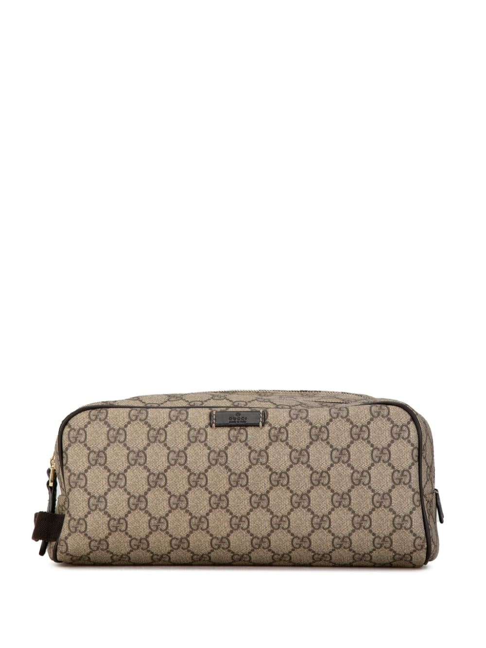 Gucci Pre-Owned 2000-2015 GG Supreme Double Zip Toiletry Case pouch - Brown von Gucci Pre-Owned