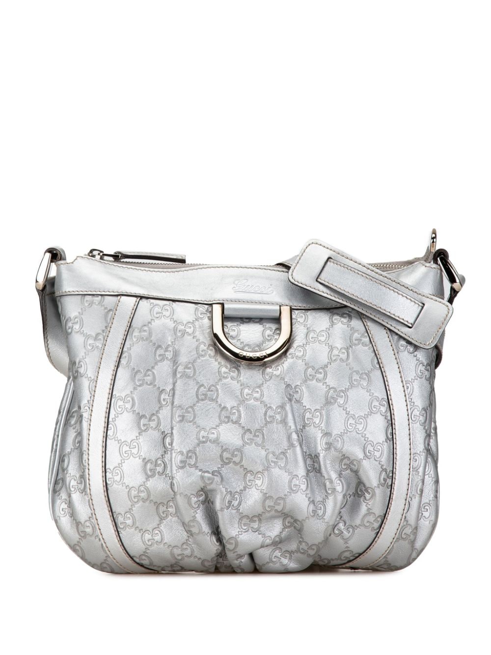 Gucci Pre-Owned 2000-2015 Guccissima Abbey D Ring crossbody bag - Silver von Gucci Pre-Owned