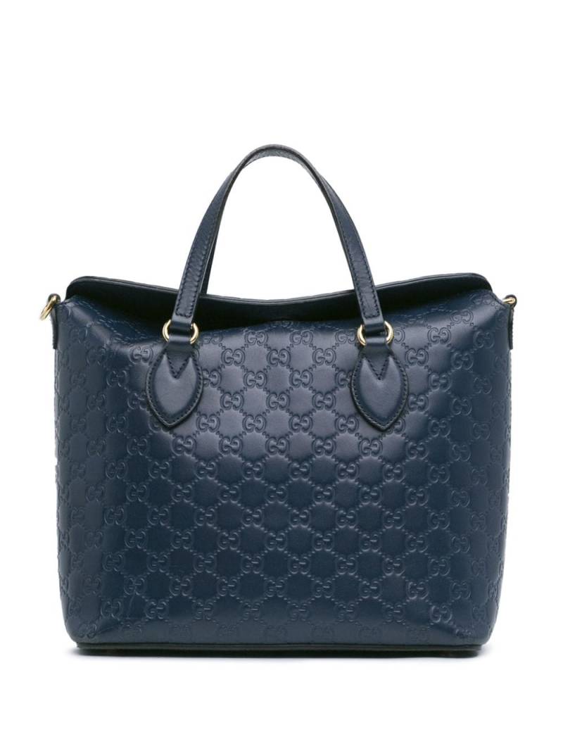 Gucci Pre-Owned 2000-2015 Guccissima Linea A Fold Over satchel - Blue von Gucci Pre-Owned