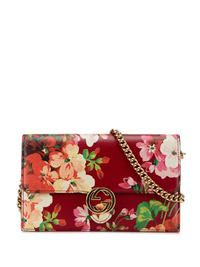 Gucci Pre-Owned 2000-2015 Interlocking G Blooms Leather Wallet on Chain crossbody bag - Red von Gucci Pre-Owned