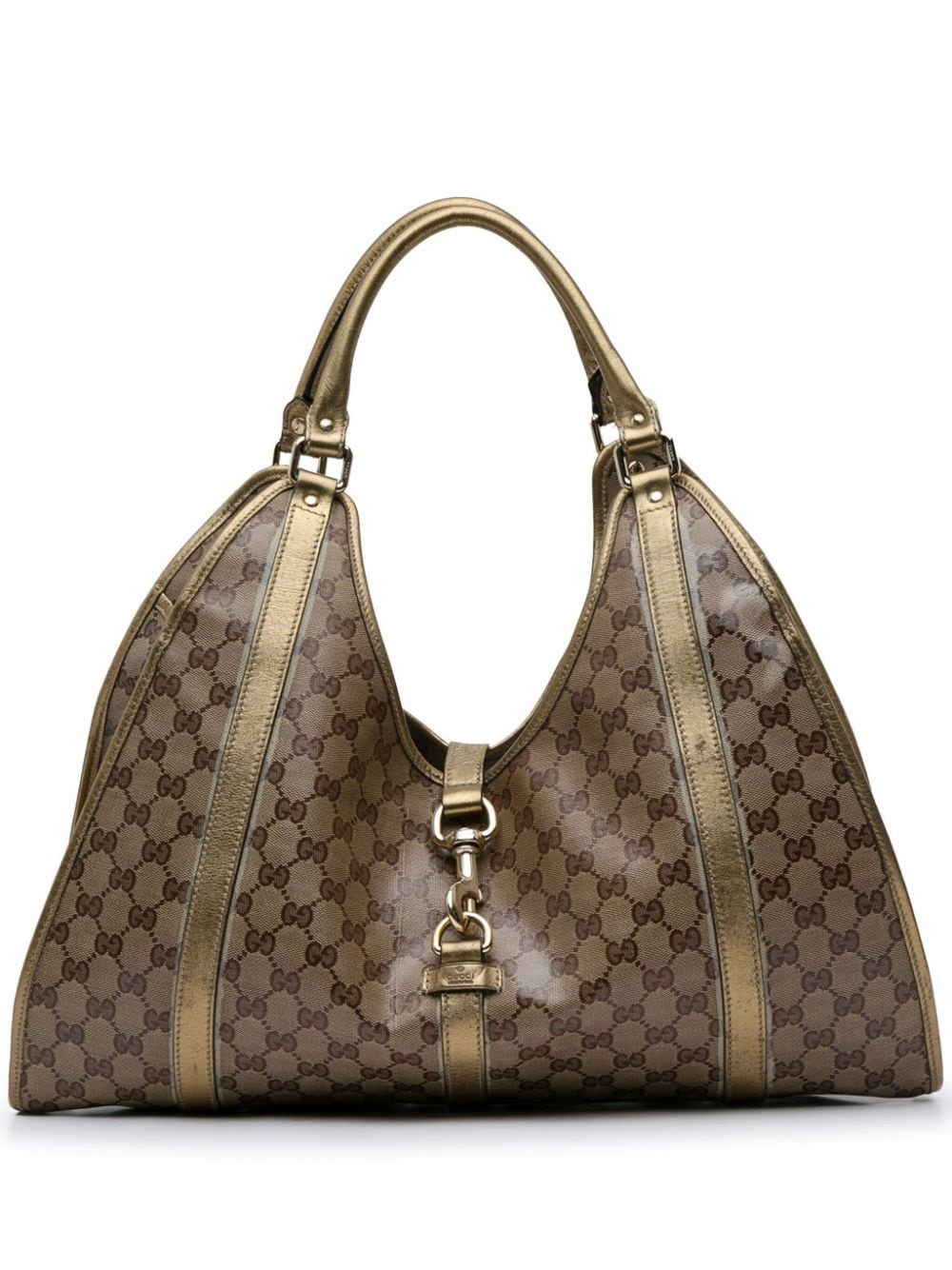 Gucci Pre-Owned 2000-2015 Large GG Crystal Joy Bardot shoulder bag - Brown von Gucci Pre-Owned