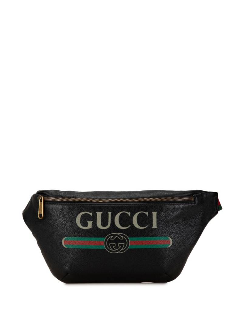 Gucci Pre-Owned 2000-2015 Leather Logo belt bag - Black von Gucci Pre-Owned