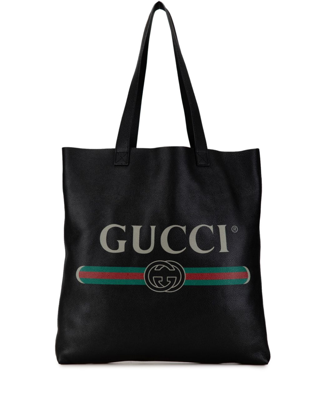 Gucci Pre-Owned 2000-2015 Leather Logo tote bag - Black von Gucci Pre-Owned