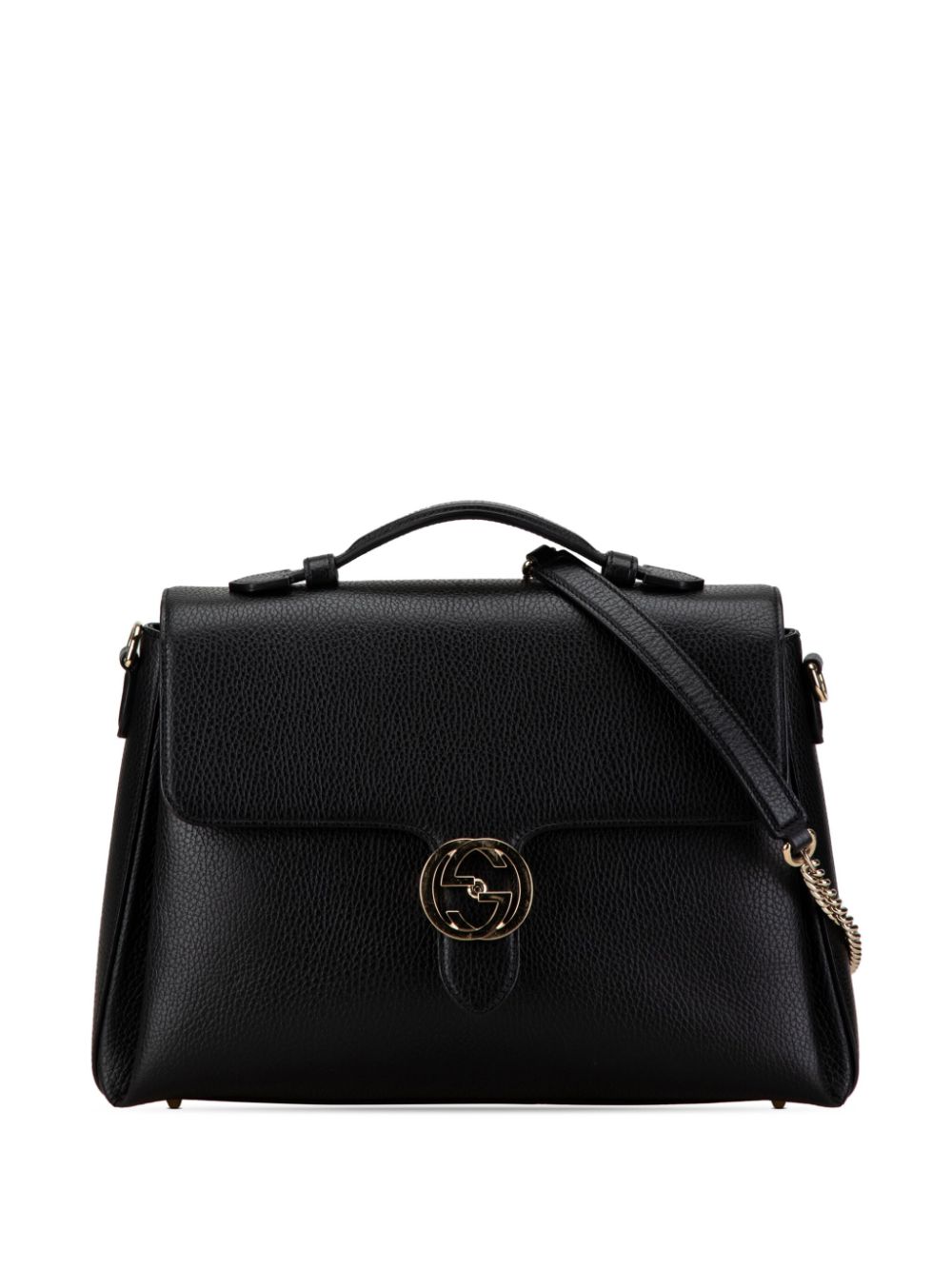 Gucci Pre-Owned 2000-2015 Medium Dollar Calf Interlocking G satchel - Black von Gucci Pre-Owned