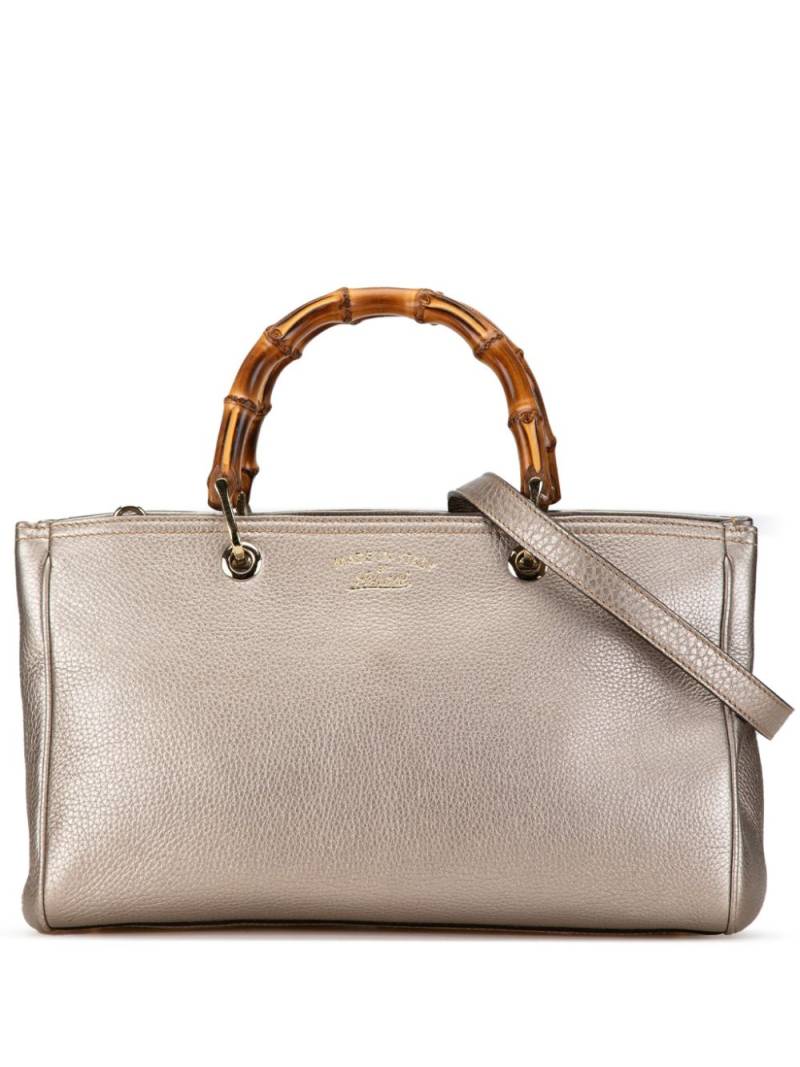 Gucci Pre-Owned 2000-2015 Medium Leather Bamboo Shopper satchel - Silver von Gucci Pre-Owned