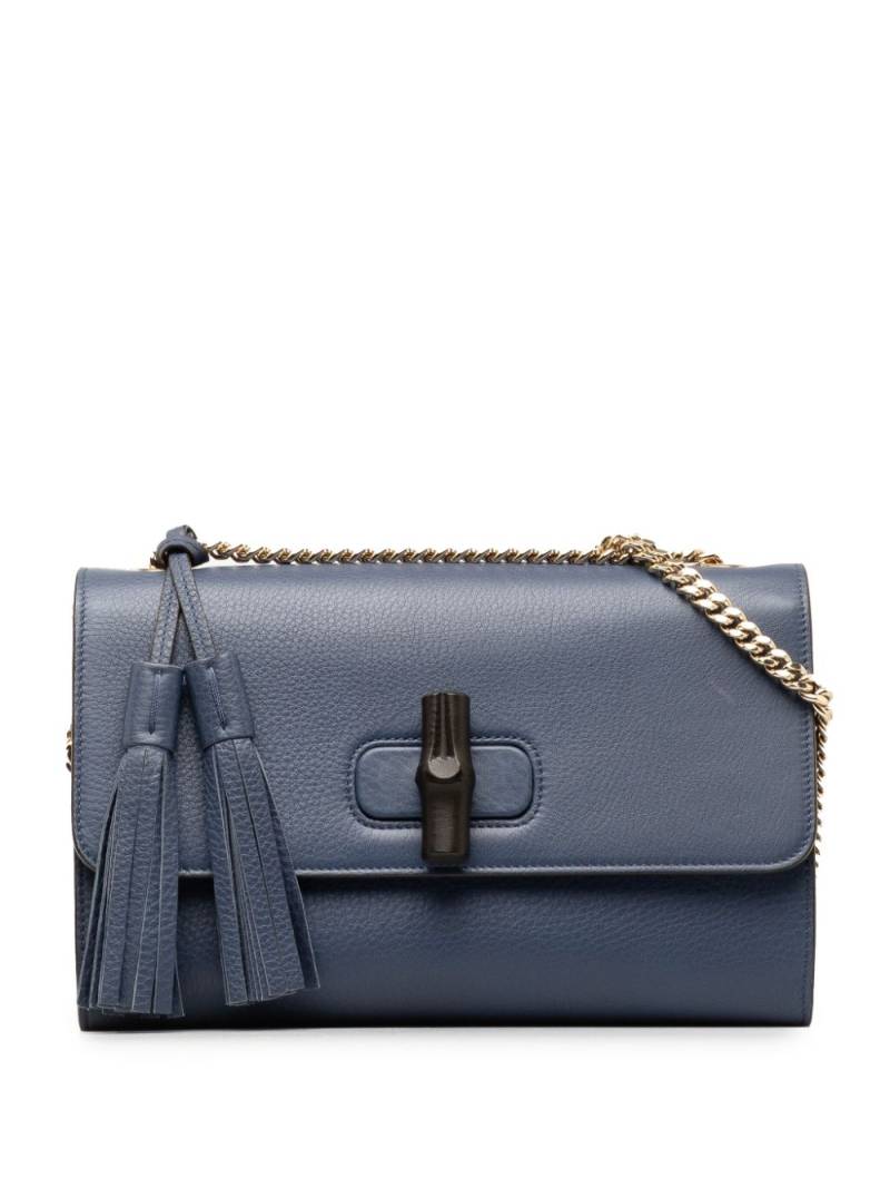 Gucci Pre-Owned 2000-2015 Medium Miss Bamboo Leather crossbody bag - Blue von Gucci Pre-Owned