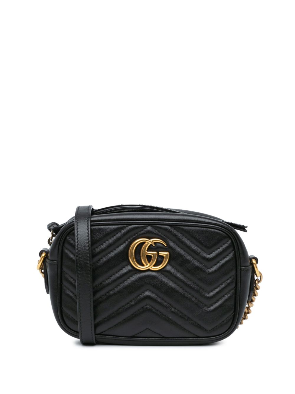 Gucci Pre-Owned 2000-2015 Mini GG Marmont Matelasse crossbody bag - Black von Gucci Pre-Owned