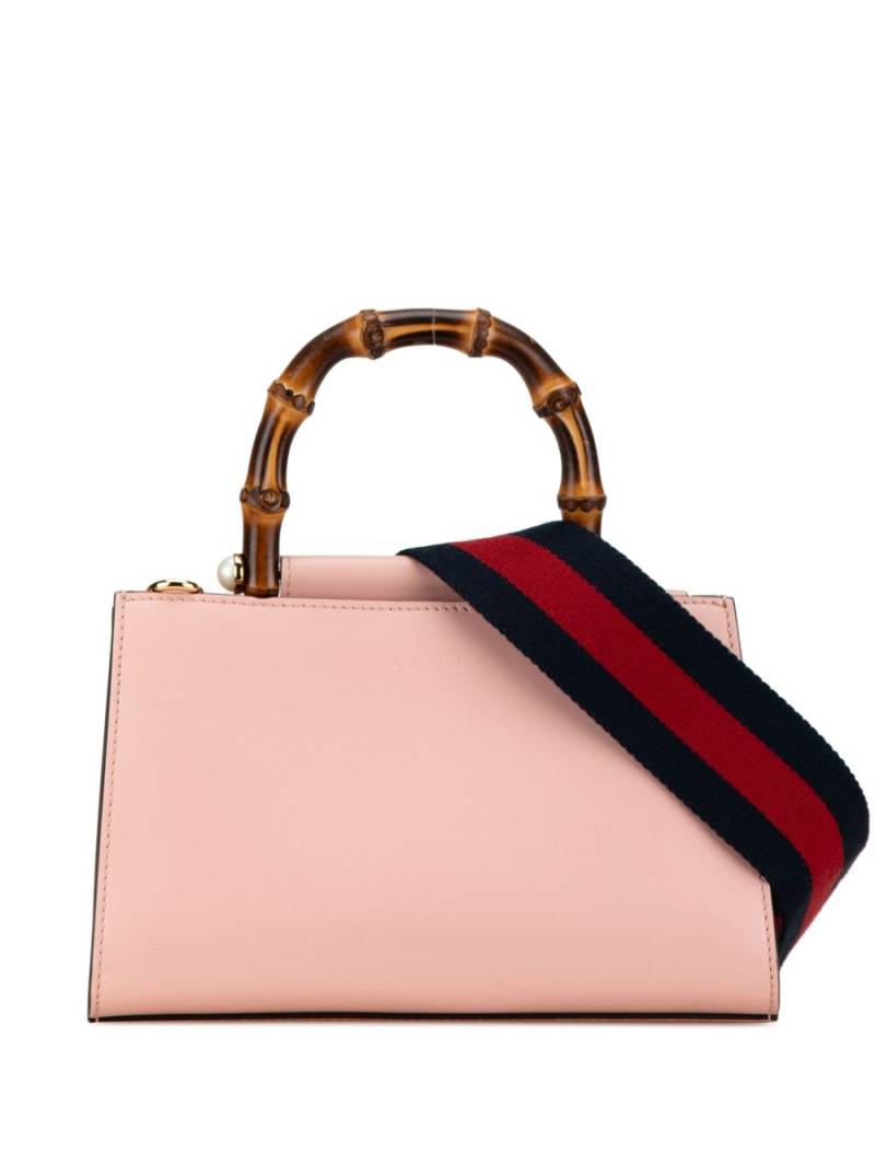 Gucci Pre-Owned 2000-2015 Mini Leather Bamboo Nymphaea satchel - Pink von Gucci Pre-Owned