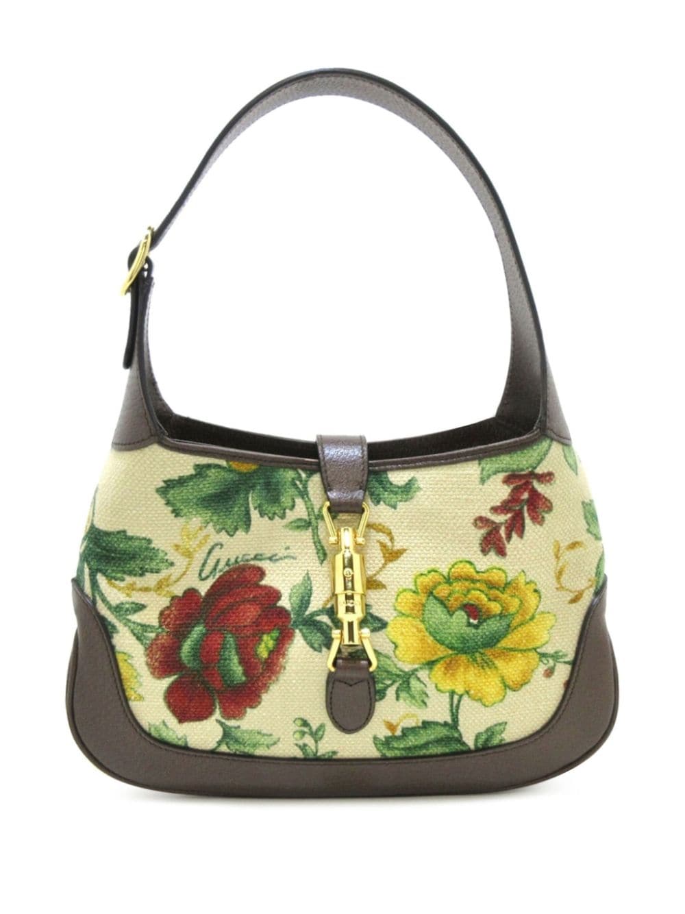 Gucci Pre-Owned 2000-2015 Small Canvas Flora Jackie 1961 crossbody bag - White von Gucci Pre-Owned