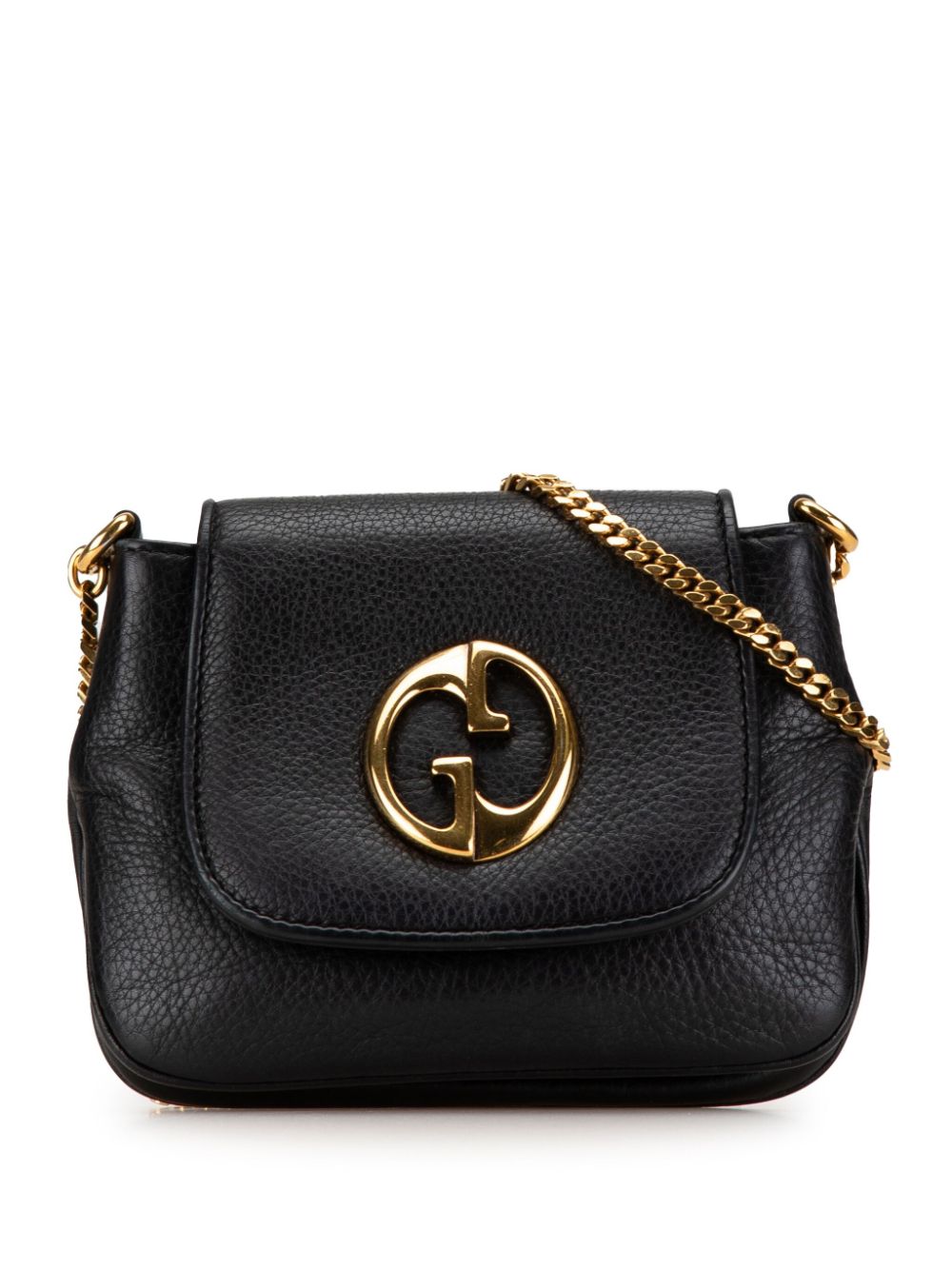 Gucci Pre-Owned 2000-2015 Small Leather 1973 Chain crossbody bag - Black von Gucci Pre-Owned