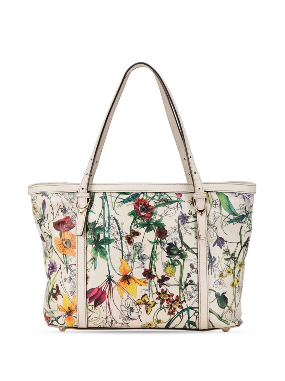 Gucci Pre-Owned 2000-2015 Small Leather Flora Nice tote bag - White von Gucci Pre-Owned