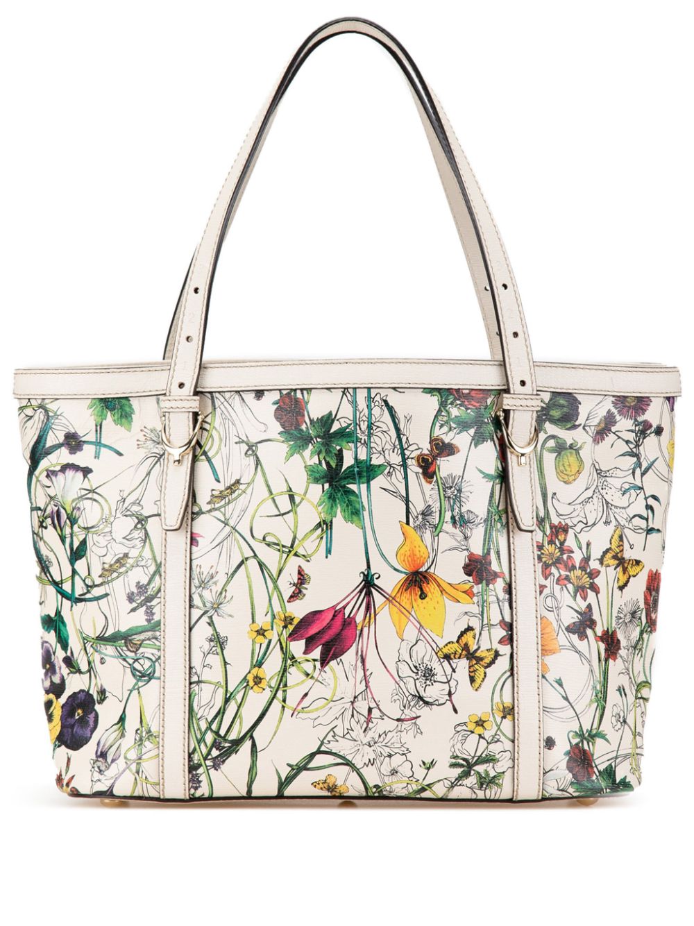 Gucci Pre-Owned 2000-2015 Small Leather Flora Nice tote bag - White von Gucci Pre-Owned