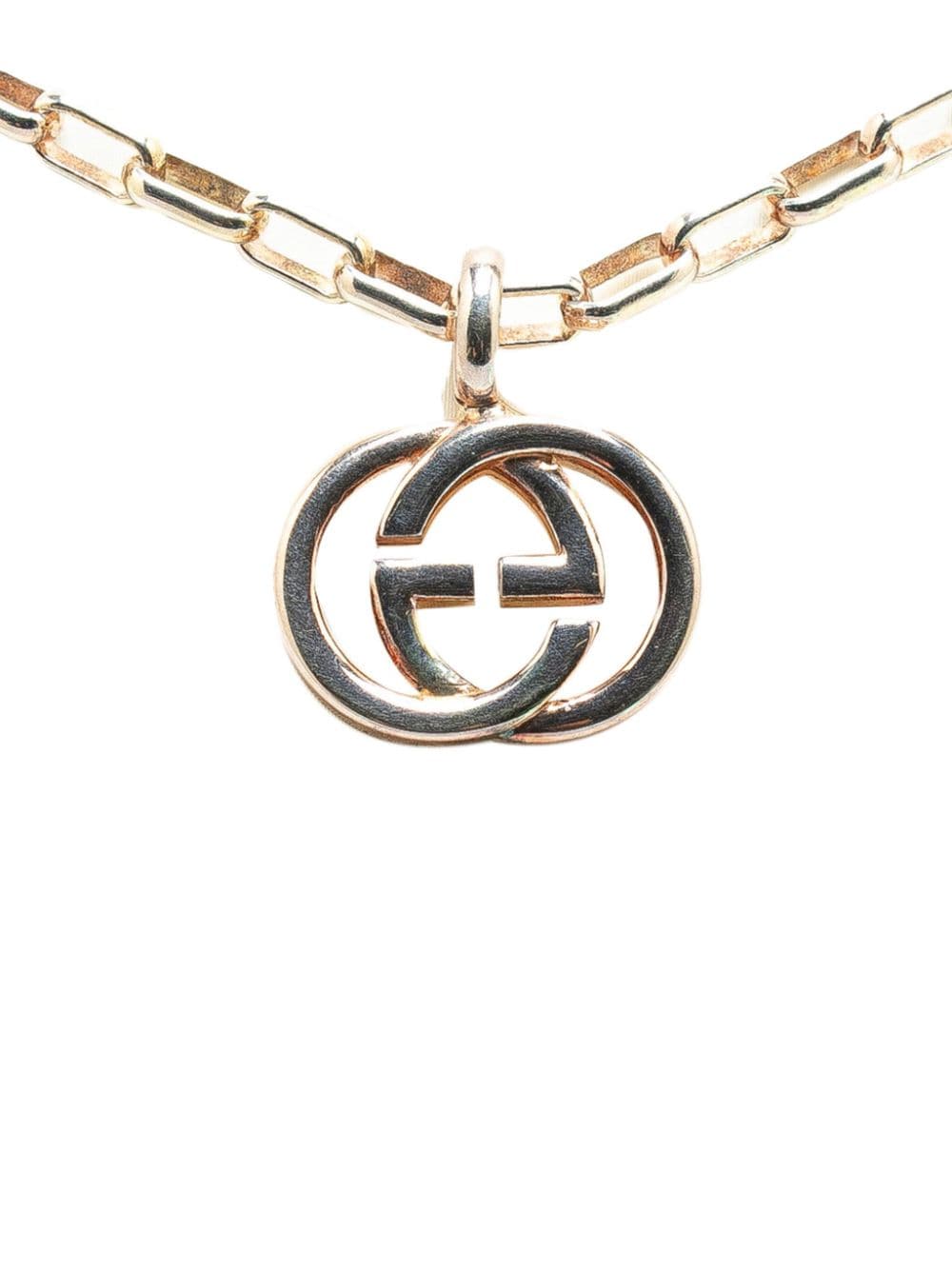 Gucci Pre-Owned 2000-2015 Sterling Silver Interlocking G Pendant costume necklace von Gucci Pre-Owned