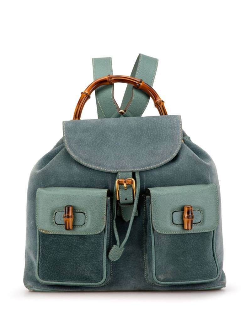 Gucci Pre-Owned 2000-2015 Suede Bamboo backpack - Blue von Gucci Pre-Owned