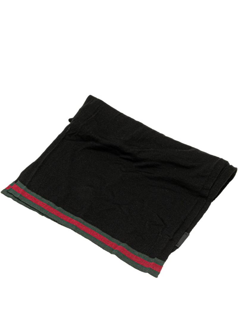 Gucci Pre-Owned 2000-2015 Web Wool Scarf scarves - Black von Gucci Pre-Owned