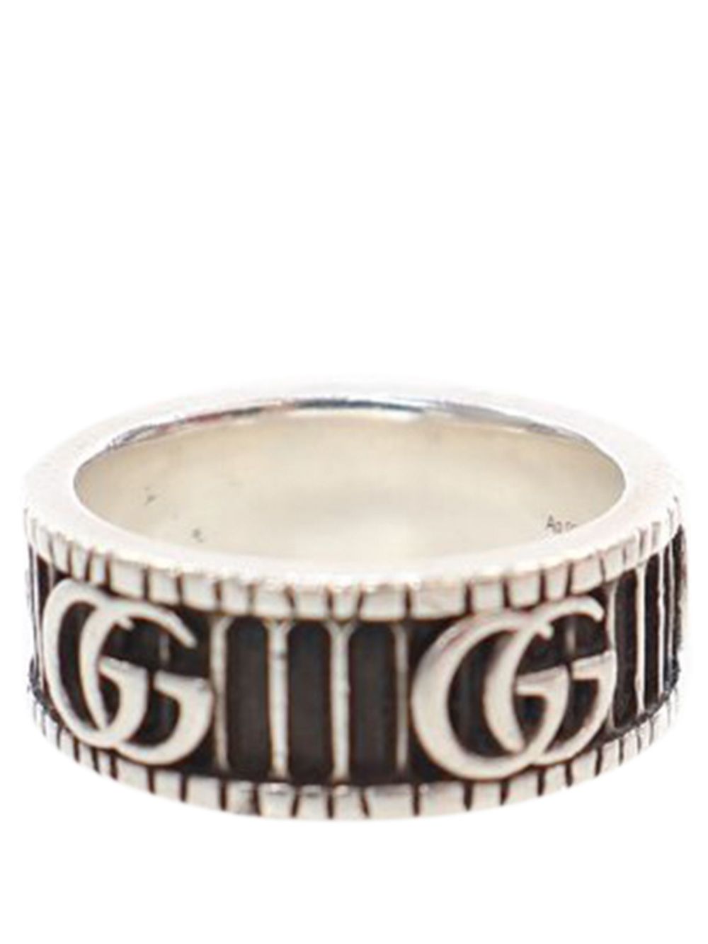 Gucci Pre-Owned 2000 Sterling Silver GG Marmont costume ring von Gucci Pre-Owned