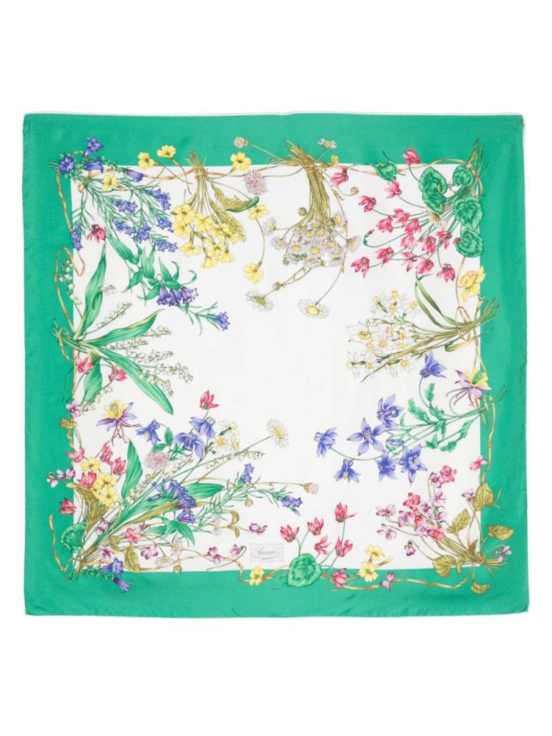 Gucci Pre-Owned 2000s floral-print silk scarf - White von Gucci Pre-Owned