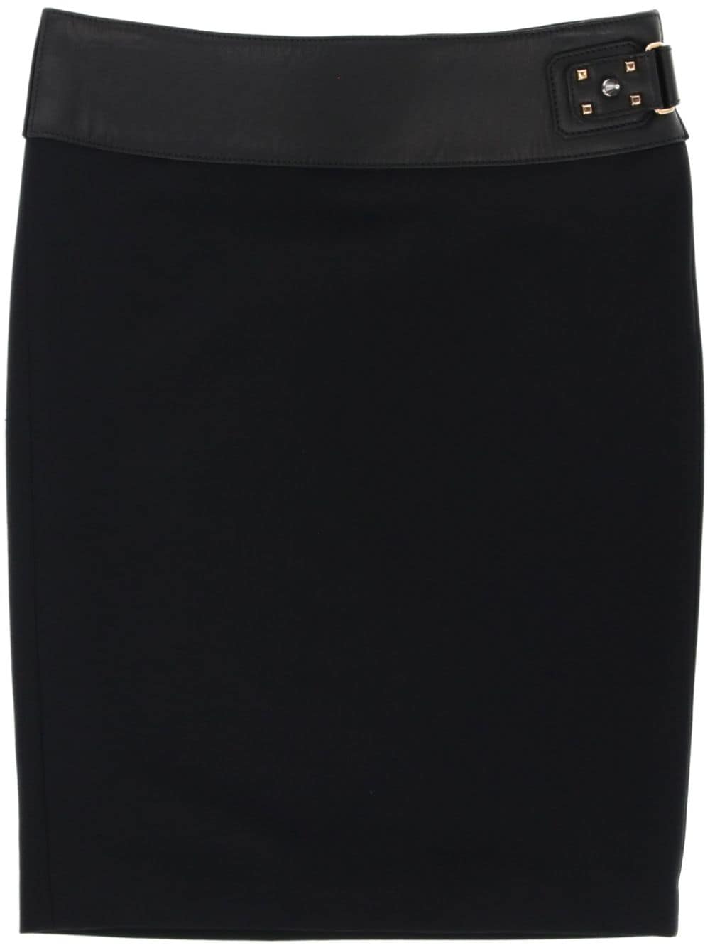 Gucci Pre-Owned 2000s leather waistband mini skirt - Black von Gucci Pre-Owned