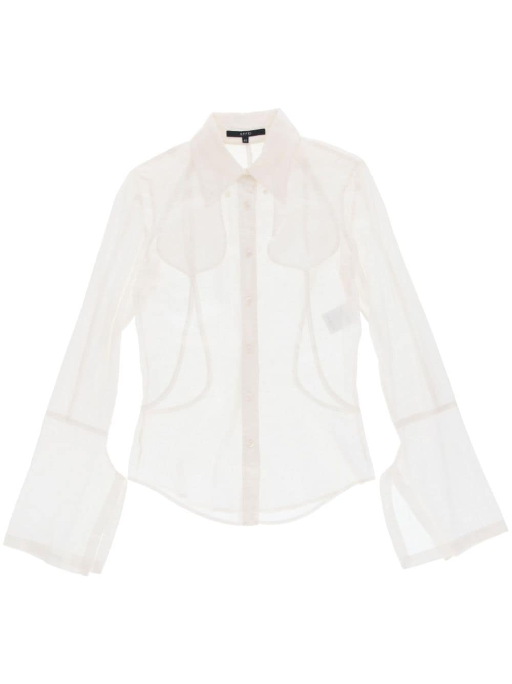 Gucci Pre-Owned 2000s sheer cotton shirt - White von Gucci Pre-Owned