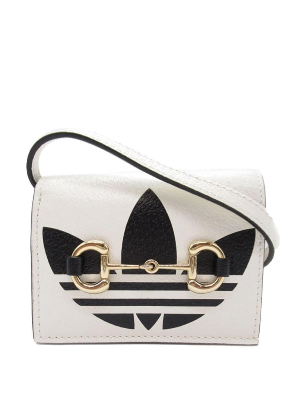 Gucci Pre-Owned 2016-2023 Adidas Leather Horsebit Wallet on Strap crossbody bag - White von Gucci Pre-Owned