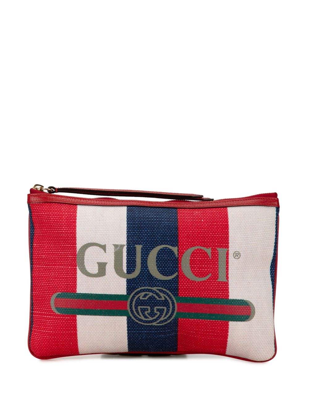 Gucci Pre-Owned 2016-2023 Canvas Sylvie Baiadera clutch bag - Red von Gucci Pre-Owned