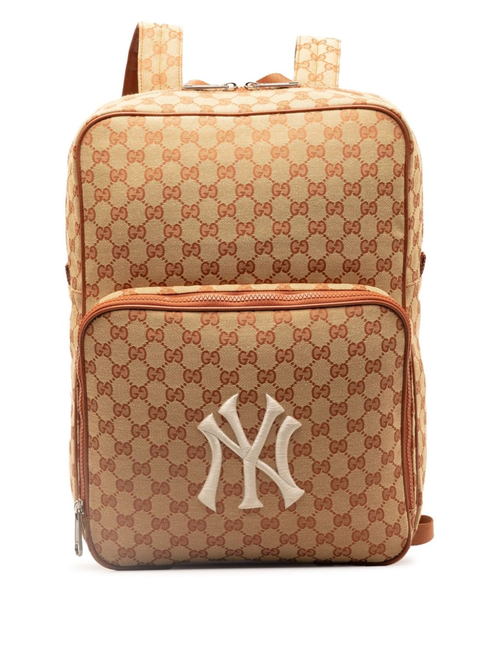Gucci Pre-Owned 2016-2023 GG Canvas NY Yankees backpack - Brown von Gucci Pre-Owned