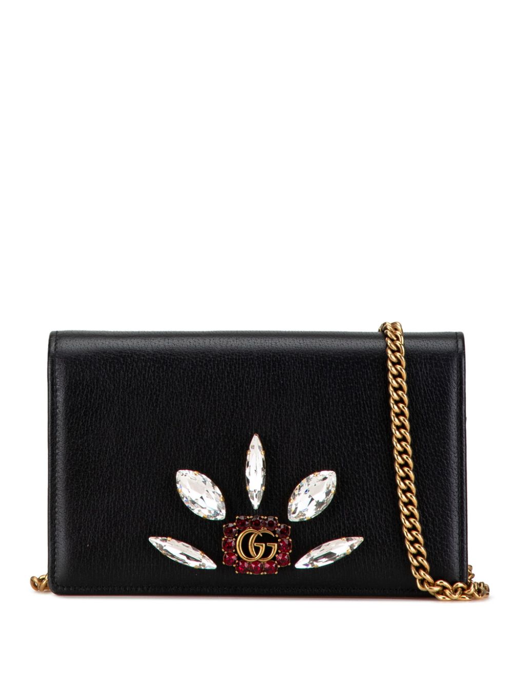 Gucci Pre-Owned 2016-2023 GG Marmont Embellished Wallet On Chain crossbody bag - Black von Gucci Pre-Owned