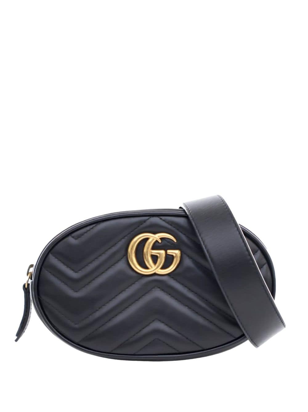 Gucci Pre-Owned 2016-2023 GG Marmont Leather Matelasse belt bag - Black von Gucci Pre-Owned