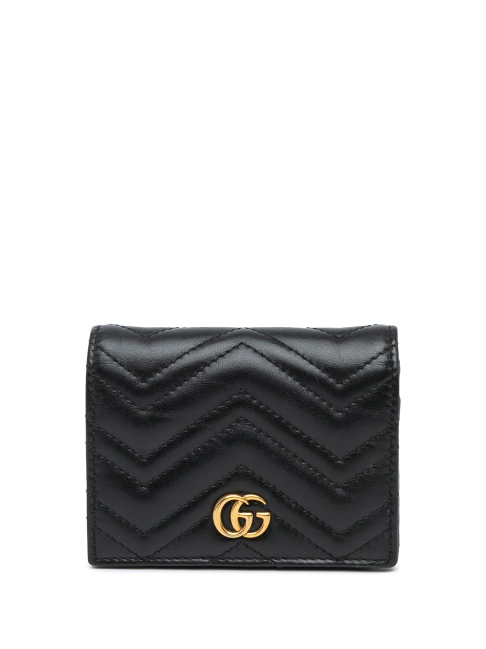 Gucci Pre-Owned 2016-2023 GG Marmont Matelasse Compact Wallet small wallets - Black von Gucci Pre-Owned