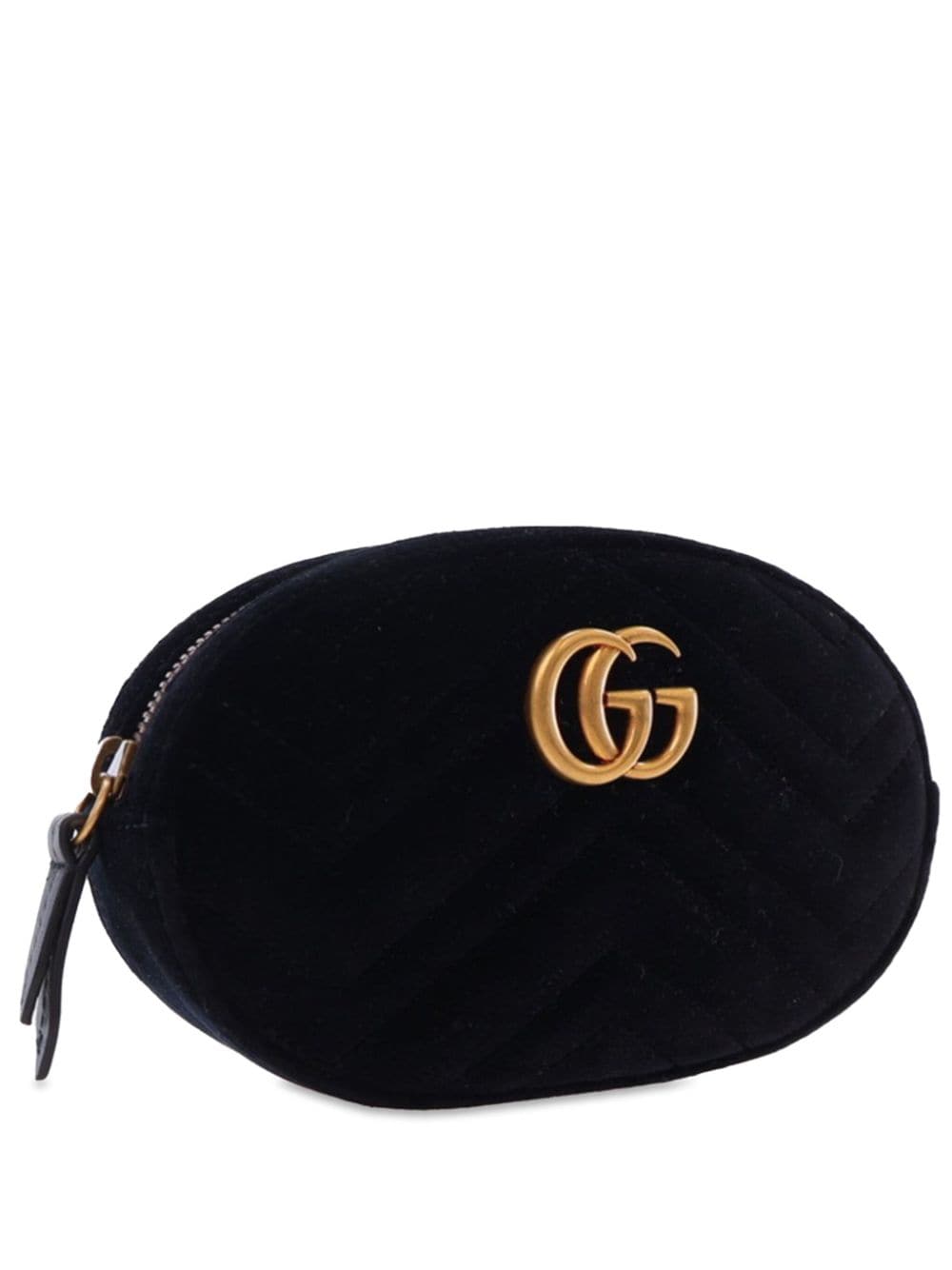 Gucci Pre-Owned 2016-2023 GG Marmont Matelasse Velvet belt bag - Black von Gucci Pre-Owned