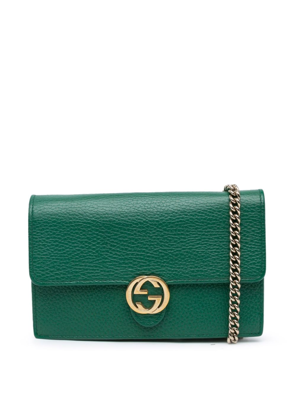 Gucci Pre-Owned 2016-2023 Interlocking G Dollar Calfskin Wallet on Chain crossbody bag - Green von Gucci Pre-Owned