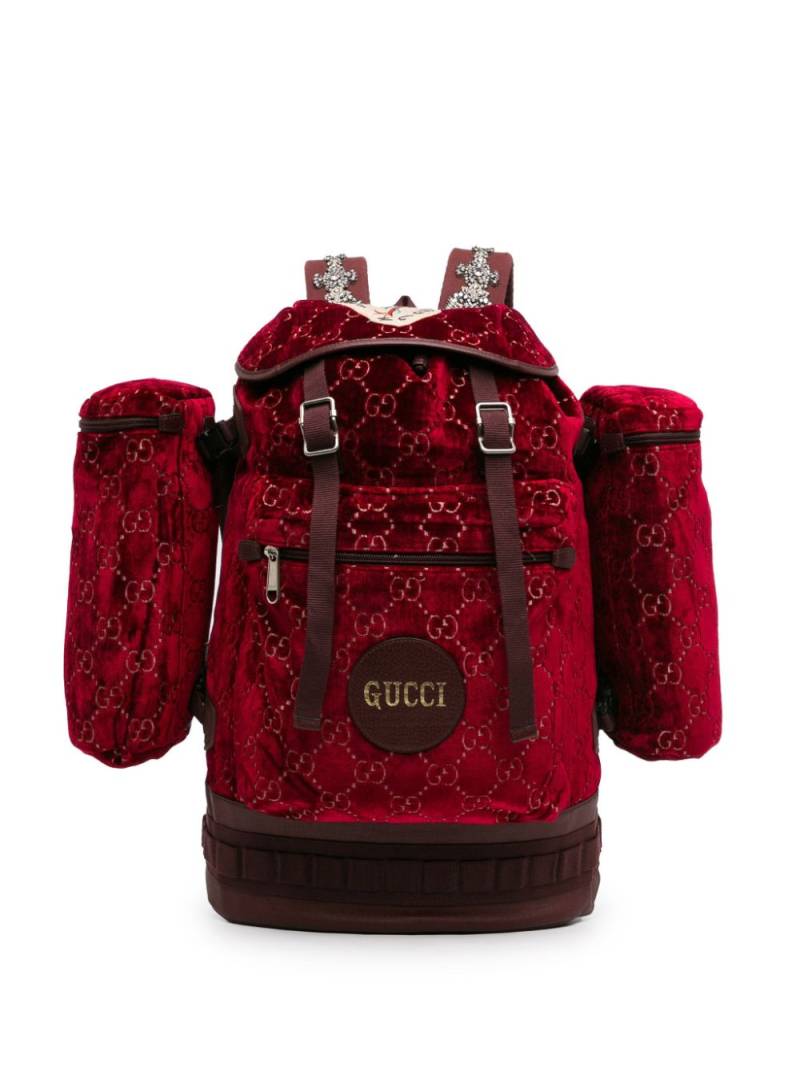 Gucci Pre-Owned 2016-2023 Large GG Velvet Heart Alpina backpack - Red von Gucci Pre-Owned